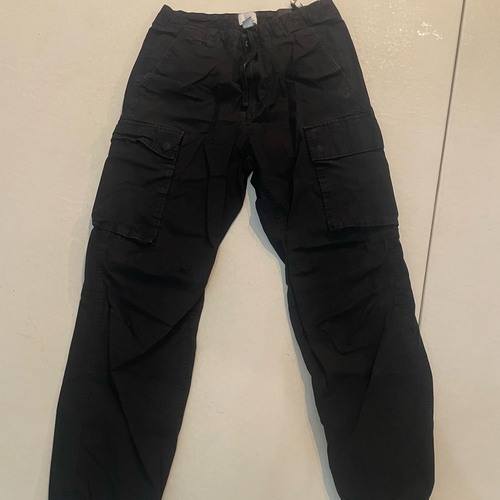 H&M Black Cargo Pants with Straight Leg Design